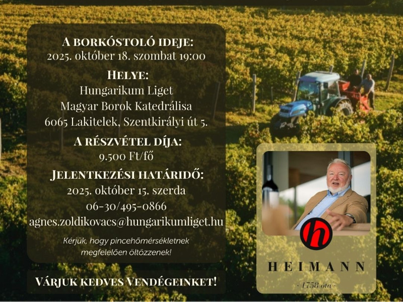Szekszárd ízei Lakiteleken - Borkóstoló id. Heimann Zoltánnal
